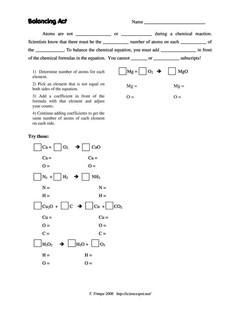 Balancing equations practice worksheet balance the following equations: 49 Balancing Chemical Equations Worksheets with Answers