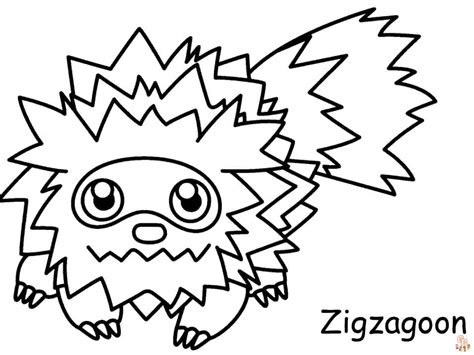 Pokemon Zigzagoon pobarvanke zabavne in poučne