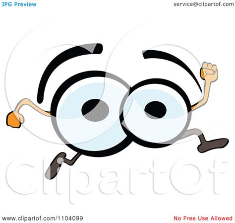Clipart Pair Of Eyes Running Royalty Free Vector Illustration By