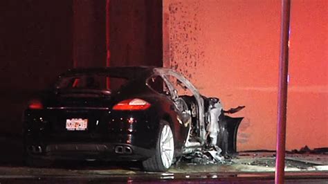 Porsche Destroyed After Crashing Into Corner Of Building In Hollywood