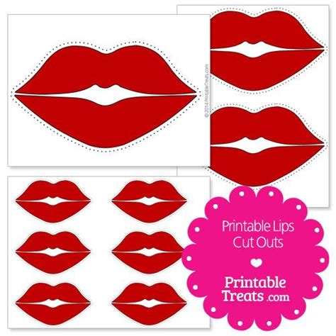 Printable Lips Cut Outs From Valentines Day