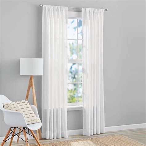 Buy Mainstays 100 Cotton Indoor Sheer Rod Pocket Single Curtain Panel