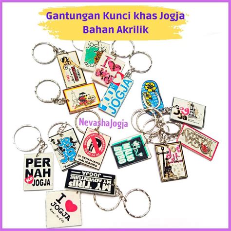 Jual 5pcs Gantungan Kunci Akrilik Khas Jogja Souvenir Oleh Oleh