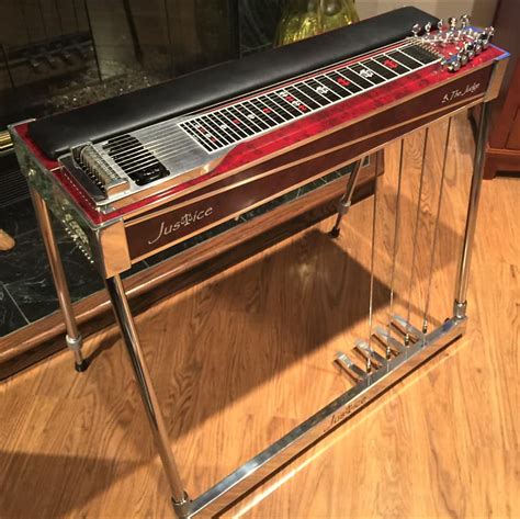 Stunning Justice Sd 10 Professional Pedal Steel Guitar Red Reverb