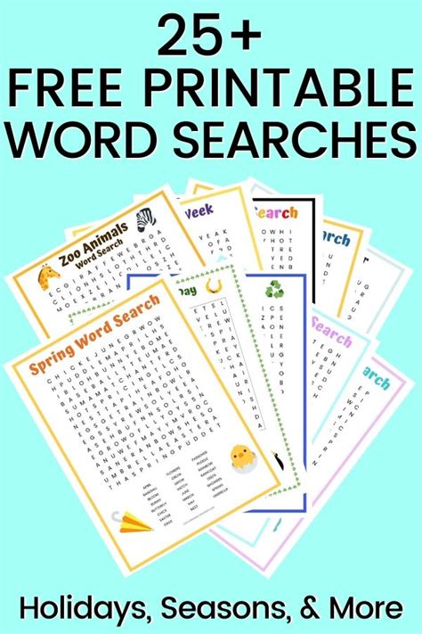 Printable Educational Charts Printable Word Searches