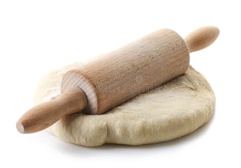 Fresh Dough And Rolling Pin Stock Image Image Of Isolated Round