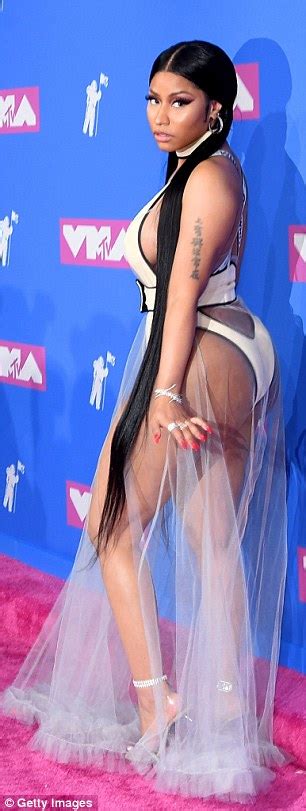 Nicki Minaj Showing Off Her Huge Cleavage Big Booty In A Golden See Through Dress At The 2015