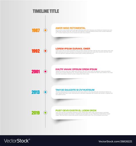 Simple Timeline Template With White Labels Vector Image