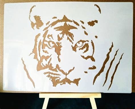 Tiger Stencil A Tiger Head Stencil For Painting Etsy