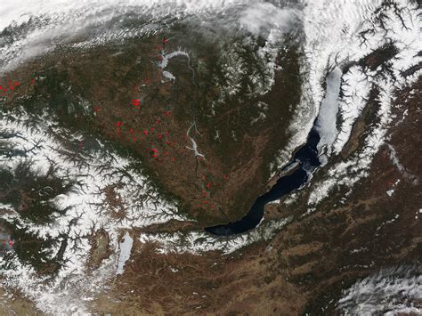 Fires Near Lake Baikal Russia