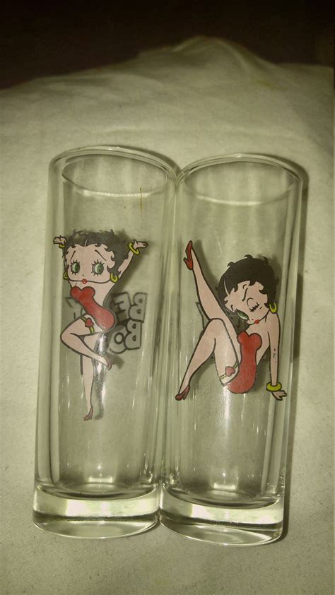 Betty Boop Shot Glasses Set Of 2 Drink Ware Betty Boop Items Vintage Betty Boop By