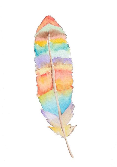 Watercolor Feather Art Print 8x10 Etsy Watercolor Feather Feather