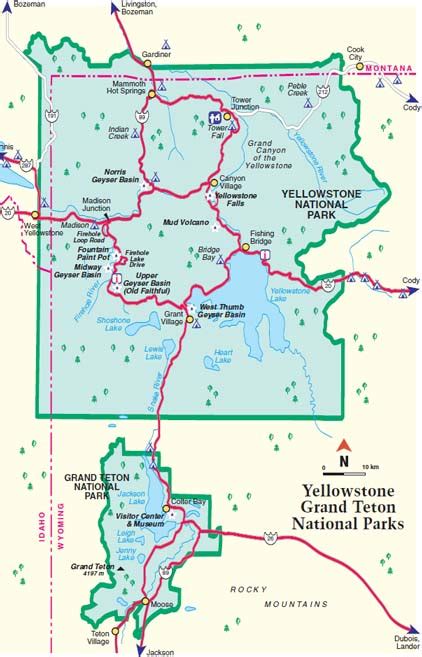 The park is so large that maps are essential for planning your vacation or just a weekend trip. Yellowstone National Park