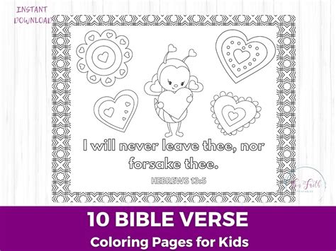 Scripture Coloring Pages Bible Verse Coloring Pages Sunday Etsy