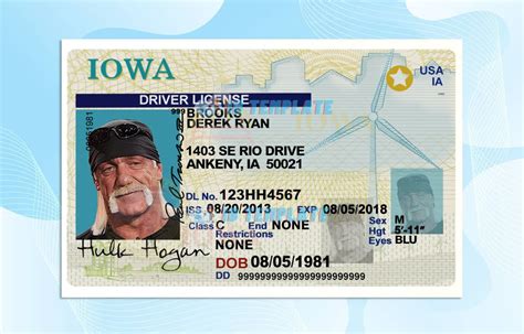 Iowa Drivers License Template