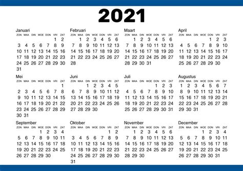Download desain kalender 2021 gratis menggunakan adobe photoshop. Gratis Blauer Rand einzeln 2021 afdrukken | Creative Center