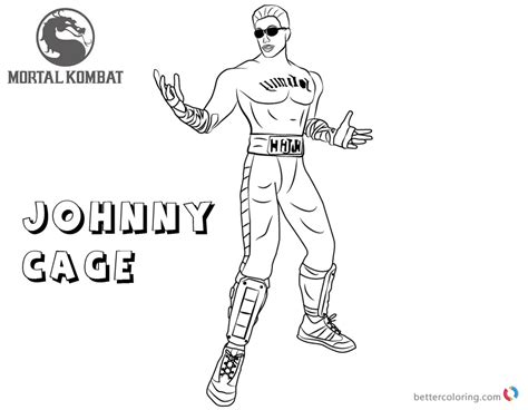 Mortal Kombat Johnny Cage Coloring Coloring Pages