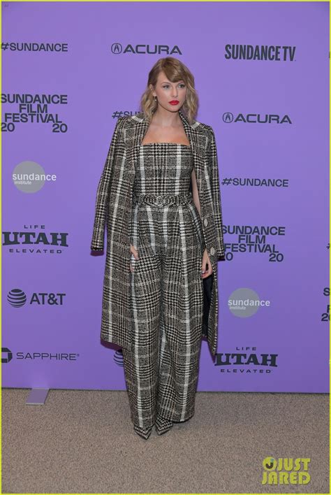 Taylor Swift Rocks Plaid Jumpsuit And Coat At Miss Americana Sundance