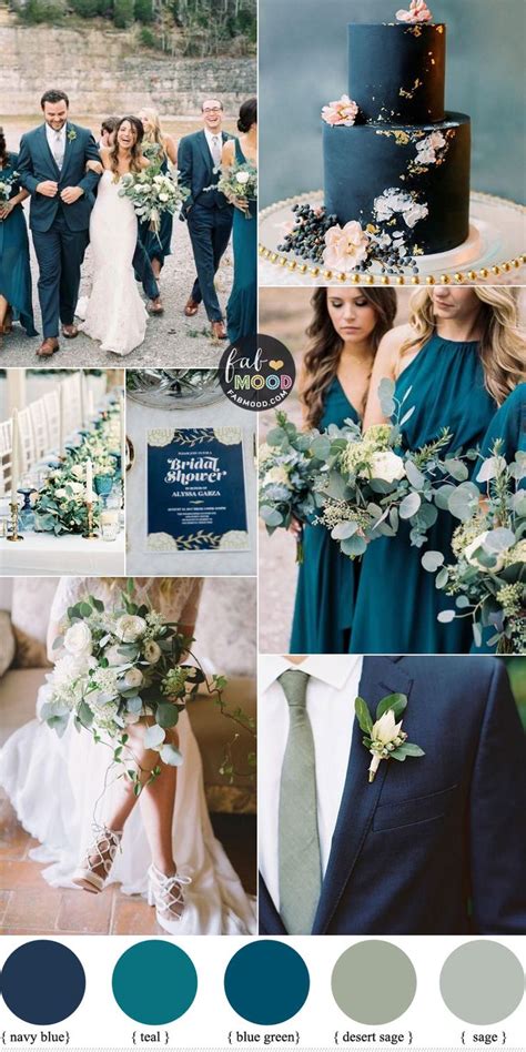 Navy Blue Sage And Teal Wedding Color Combos Casamento Azul Cores