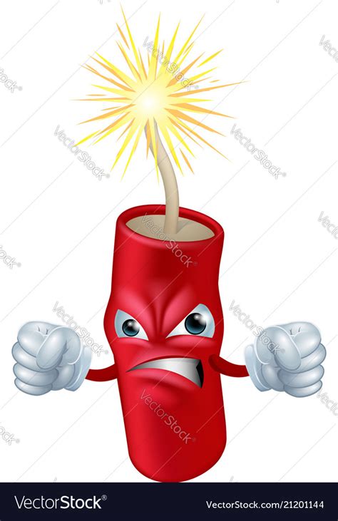 Angry Cartoon Dynamite Stick Royalty Free Vector Image