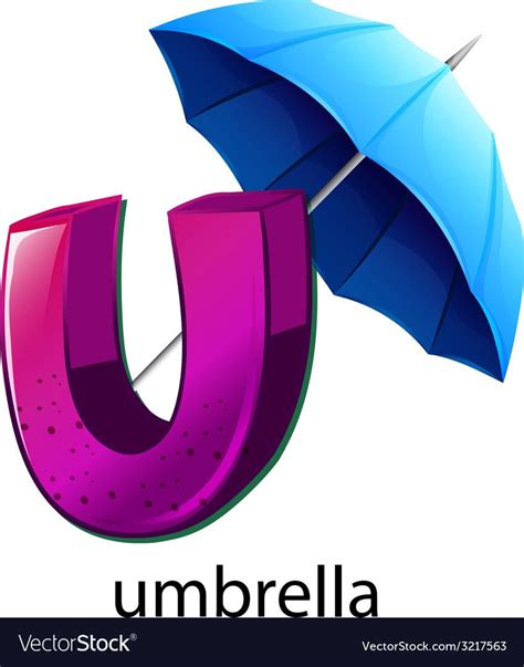 A letter U for umbrella Royalty Free Vector Image | Umbrella vector, Umbrella, U for umbrella
