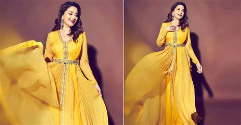 മഞ്ഞയിൽ പ്രൗഢിയോടെ മാധുരി Madhuri Dixit Yellow Anarkali