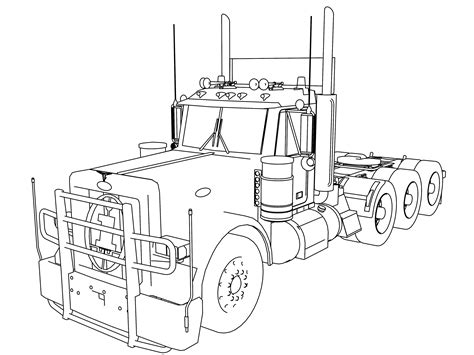 Tractor Coloring Trailer Pages Truck Rig Big Semi Trucks Drawing