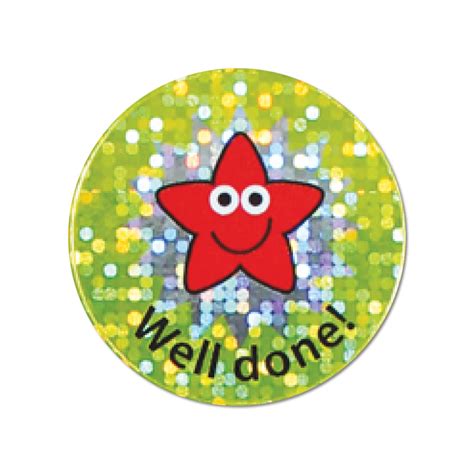 Sparkly Star Stickers With A Well Done Praise Message Superstickers