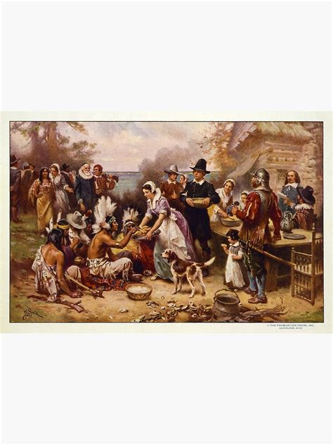 The First Thanksgiving 1621 By Jean Leon Gerome Ferris Art Print For