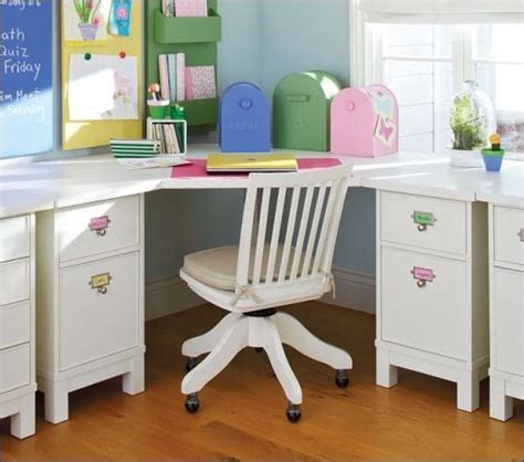 Kids Room Corner Study Desk In White Color Looks So Cute Coupled With