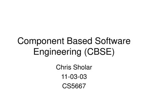 Component Based Software Engineering Cbse Ppt Download