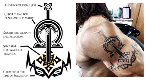 Thorins Tattoo By Obilupin Lotr Tattoo Tolkien Tattoo Hobbit Tattoo
