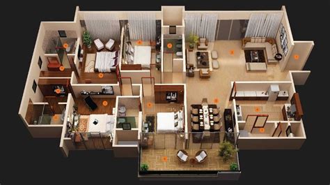 Beautiful Simple House Plan With 5 Bedrooms 3d Collection Also Home On