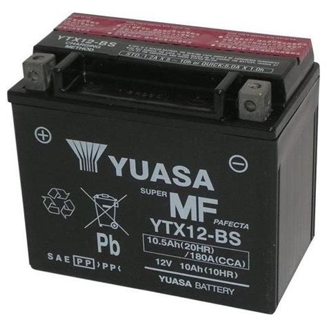 Batteria Moto Yuasa Ytx12 Bs Tipo Mf A Limitata Autoscarica Yeppon