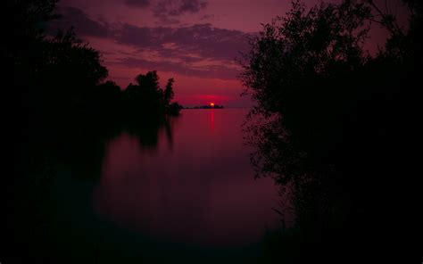 Purple Lake Sunset Hd Wallpaper Background Image 2880x1800 Id