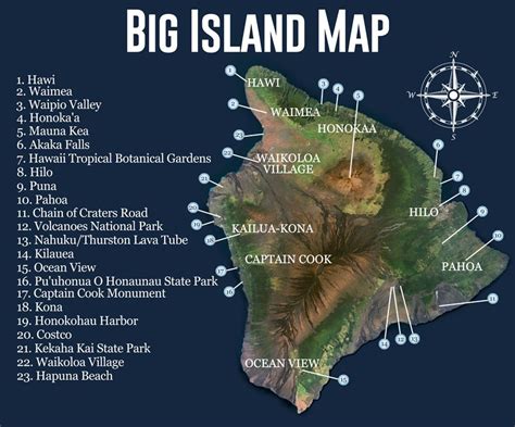 Hawaii Big Island Map Map Of The World