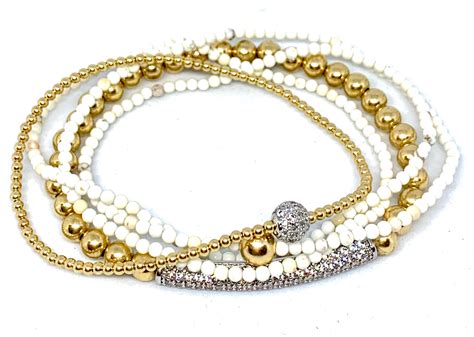 Gorgeous Bracelet Beaded Stack K Gold Filled Stack Bracelets Mm