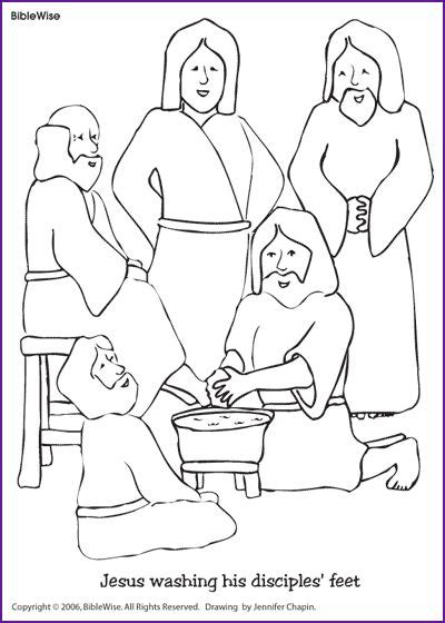 Coloring Jesus Washing Disciples Feet Kids Korner Sunday School