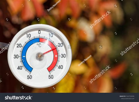 Outdoor Thermometer Celsius Scale Showing Warm Stock Photo 1522720295