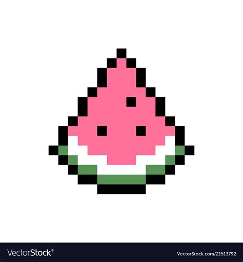 Pixel Watermelon Sticker Royalty Free Vector Image