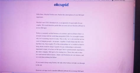 Okcupid Protests Firefox Over Mozilla Ceos Anti Same Sex Marriage