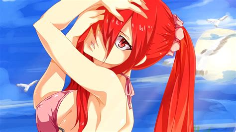 Wallpaper Illustration Redhead Long Hair Anime Girls Open Mouth Looking At Viewer