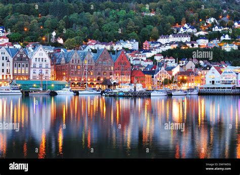 Bergen Norway Night Panorama Stock Photo Royalty Free Image 67610188