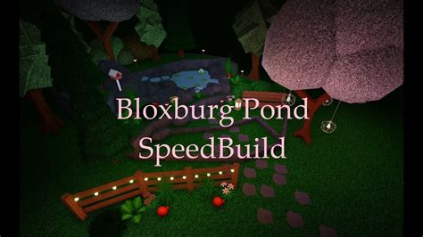 Bloxburg How To Build A Custom Pond Speedbuild Youtube