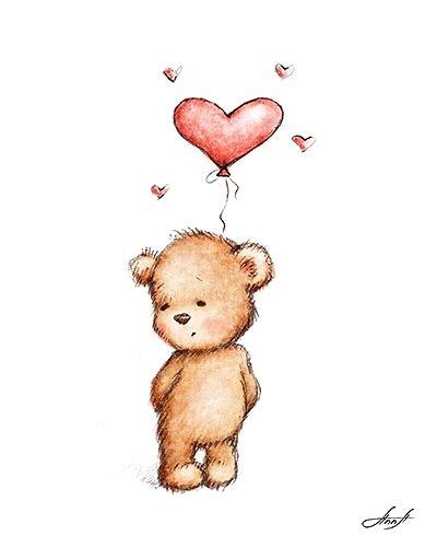 Ping herz vektor ai eps. Teddy Bear With Heart Balloon.jpg (400×500) | Teddybär ...