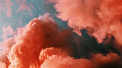 Download Wallpaper 2048x1152 Clouds Sky Porous Pink