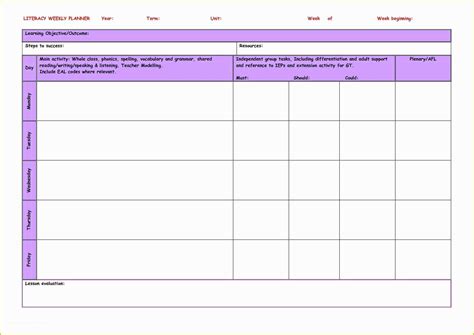 Teacher Schedule Template Free Of Blank Printable Weekly Schedule