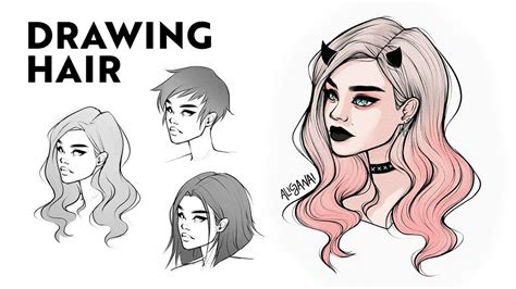 How To Draw Hair Step By Step Youtube