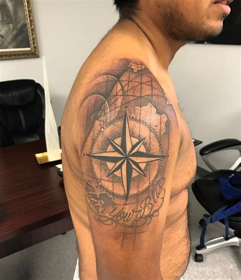 75 Rose And Compass Tattoo Designs Meanings Choose Yours 2019