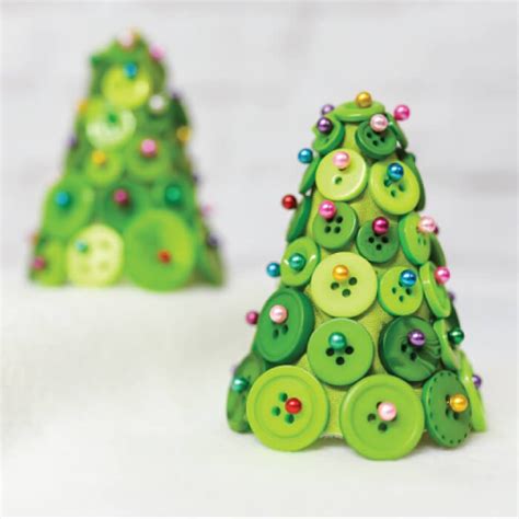 Diy Button Christmas Trees Hey Lets Make Stuff
